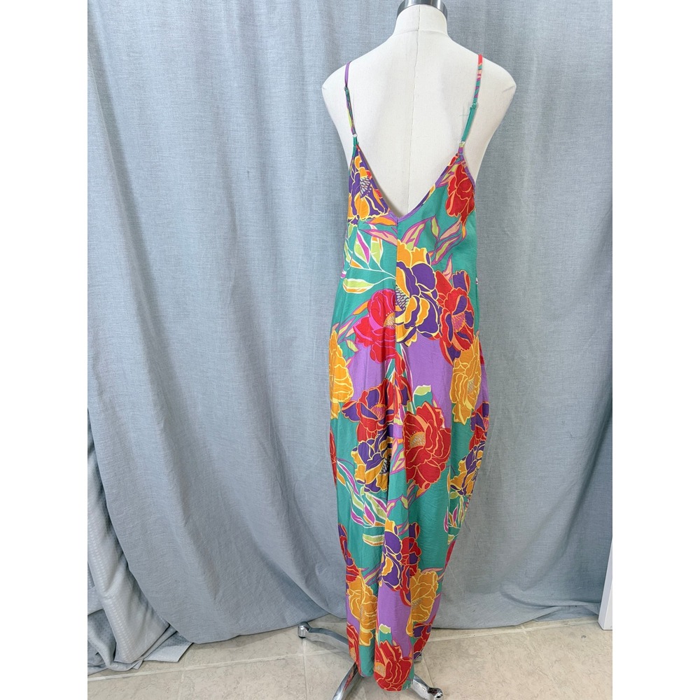 Millibon USA Floral Cocoon Dress Balloon Hem Sleeveless Oversized M Resortwear - Picture 8 of 12
